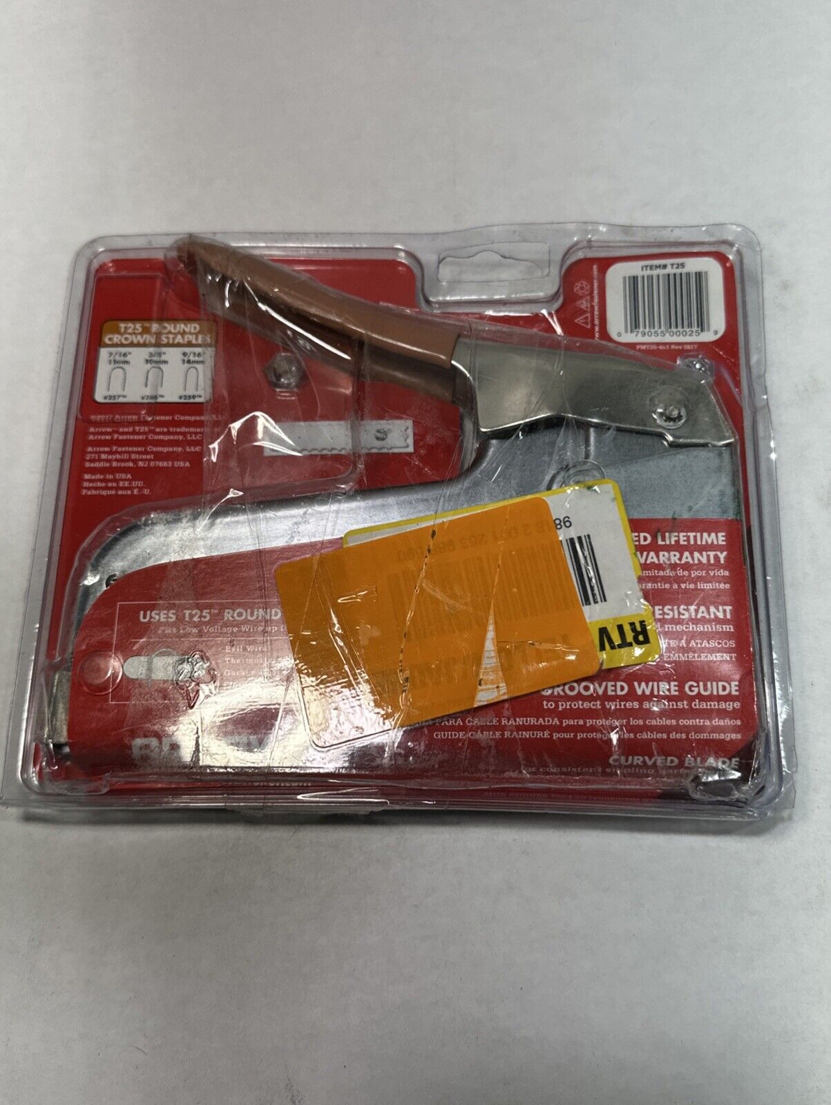 Arrow Fastener Wire / Cable Staple Gun Heavy Duty Silver T25