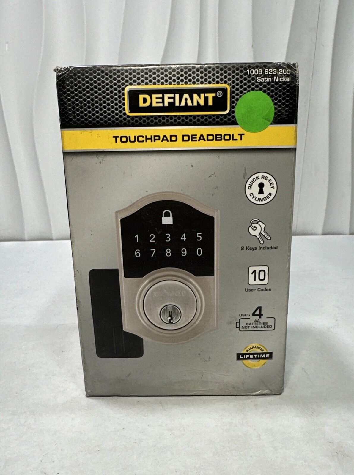 Defiant Castle Touch Electronic Single Cylinder Deadbolt Satin Nickel