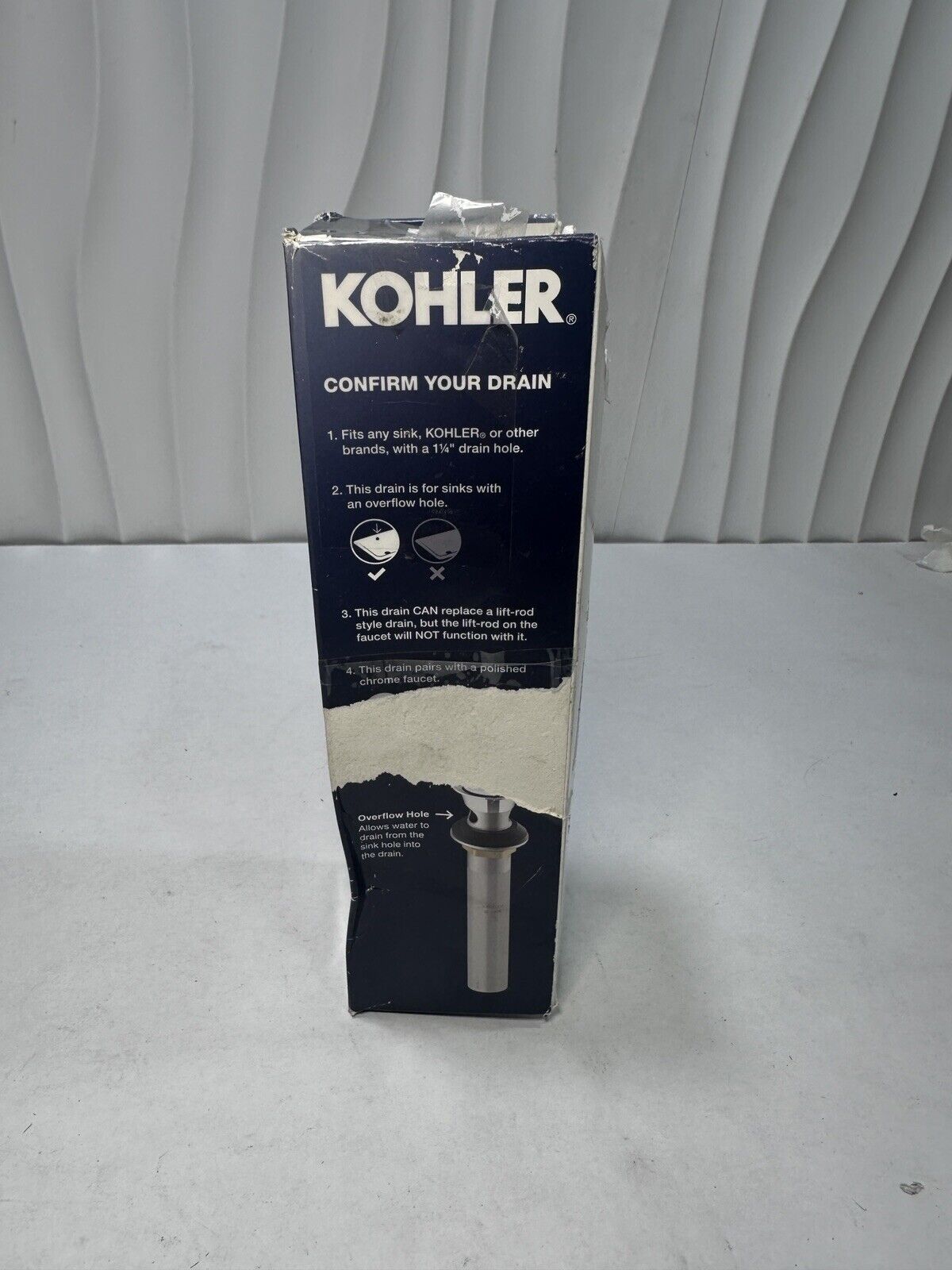 KOHLER Premium Clicker Drain with Overflow in Polished Chrome K-RH1464524-CP