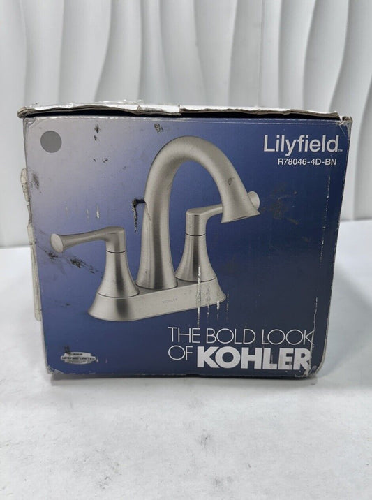 Kohler Lilyfield 4" Centerset Bathroom Sink Faucet - Vibrant Brushed Nickel