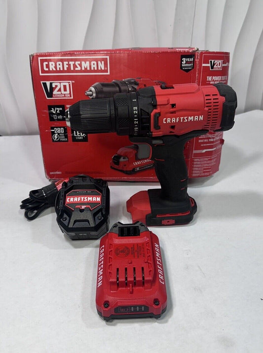 CRAFTSMAN CMCD700C1 1/2in 20V Cordless Drill/Driver with Battery And Charger