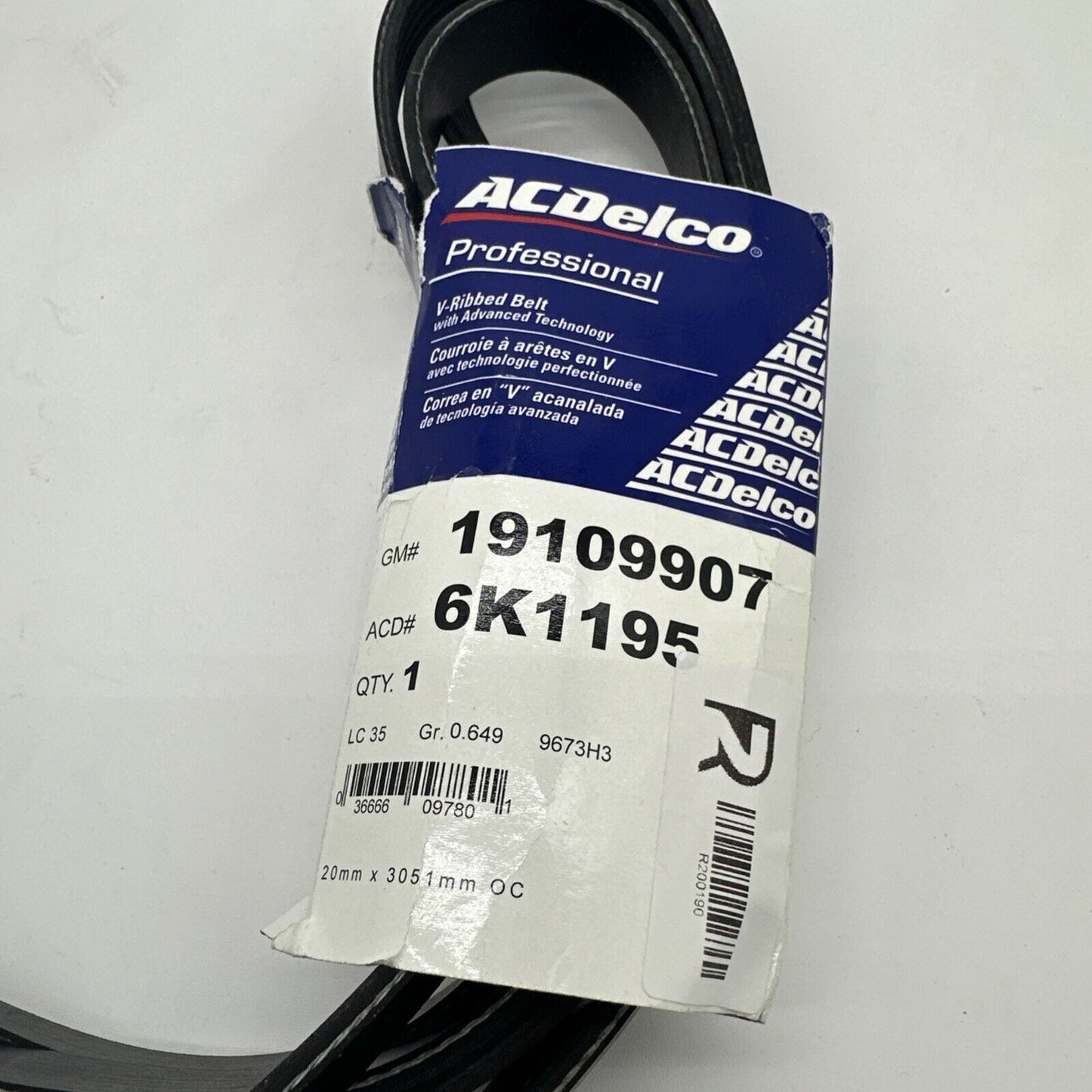 6K1195 AC Delco Serpentine Belt for Chevy Express Van SaVana GMC Sierra 2500 HD