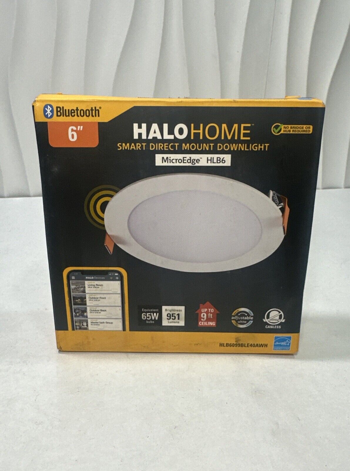 Halo HLB6099BLE40AWH 6" 65W Home Smart Round LED Module with Remote Driver J-Box