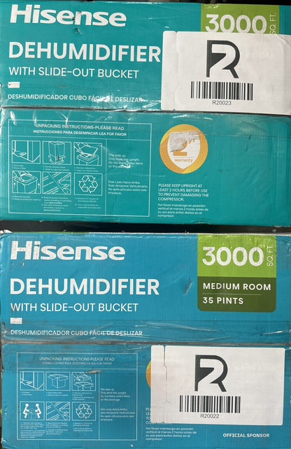 Hisense 35-Pint 3-Speed Dehumidifier 3,000 sq ft Energy star DH5022K1W