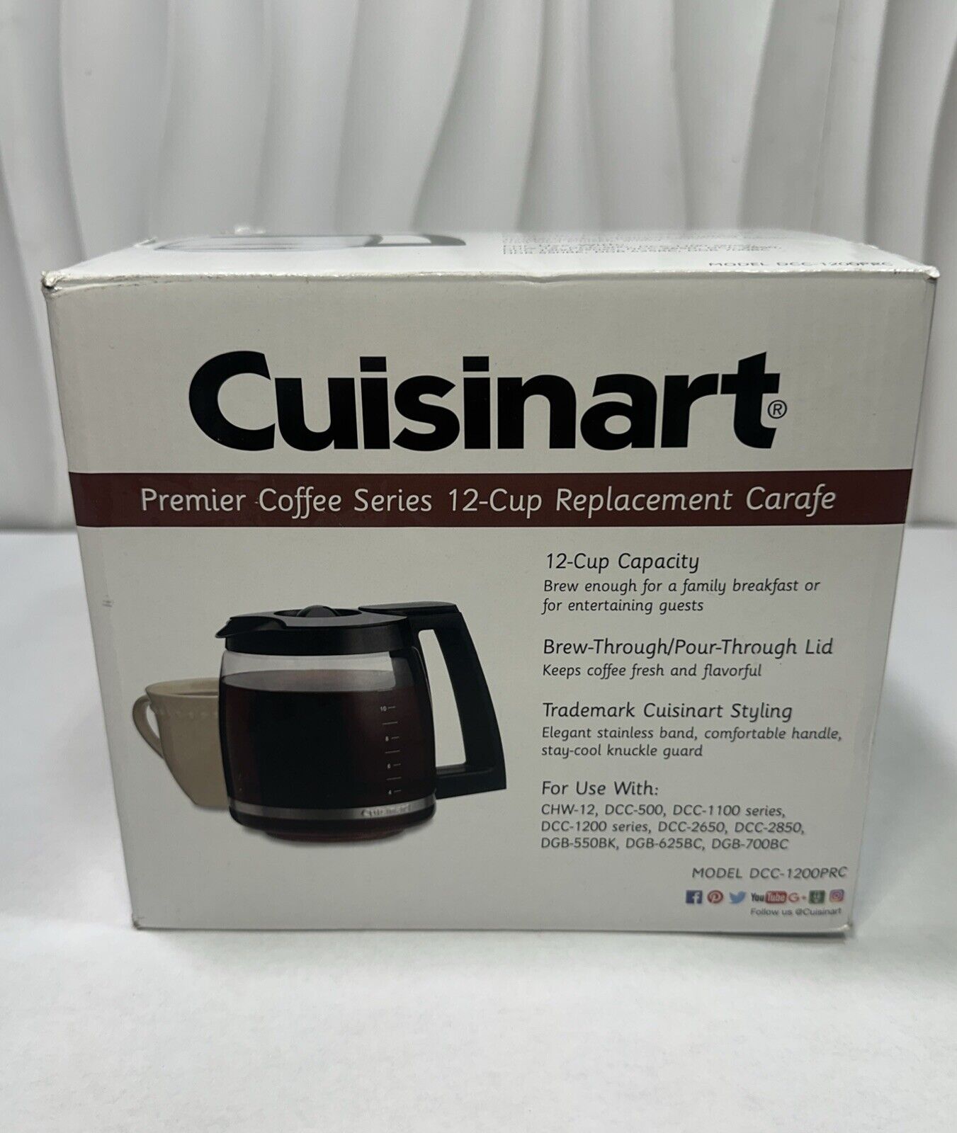 Cuisinart DCC-1200PRC Glass Carafe - Black