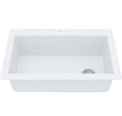 Karran Drop-In Quartz/Granite Composite 33 in. 1-Hole Single Bowl Kitchen Sink