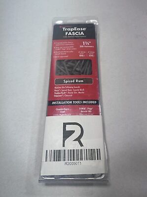 FastenMaster TrapEase Fascia 1 3/4" Decking Screws 200 Ct + Tools Spiced Rum